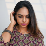 Violet round neck cotton kurti