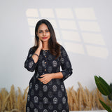 Black and white cotton kurti