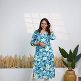 Cerulean blue cotton kurti
