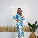 Cerulean blue cotton kurti