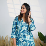 Cerulean blue cotton kurti