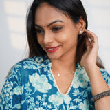 Cerulean blue cotton kurti