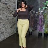 Cotton straight pants