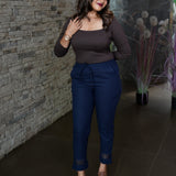 Cotton parallel pants with tie