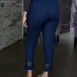 Cotton parallel pants with tie