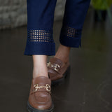 Cotton parallel pants with tie