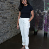 Cotton parallel pants with tie