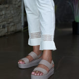Cotton parallel pants with tie