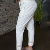 Cotton parallel pants with tie
