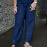 Cotton laced pants with tie
