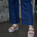 Cotton laced pants with tie