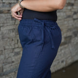 Cotton laced pants with tie