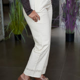 Cotton laced pants with tie