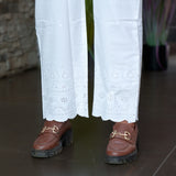 Cotton pants with chikankari work