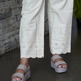 Cotton pants with chikankari work