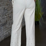 Cotton pants with chikankari work