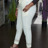 Cotton parallel pants with tie