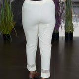 Cotton parallel pants with tie
