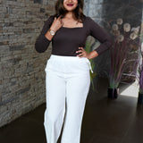 Cotton laced pants with tie