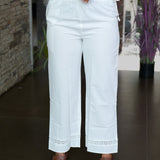 Cotton laced pants with tie