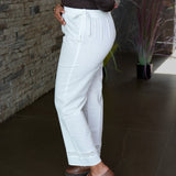 Cotton laced pants with tie