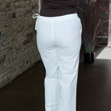Cotton laced pants with tie