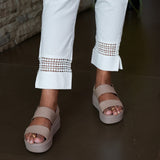 Cotton parallel pants with tie