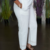 Cotton laced pants with tie