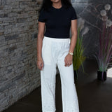 Cotton pants with chikankari work