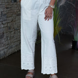 Cotton pants with chikankari work