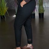 Cotton parallel pants with tie