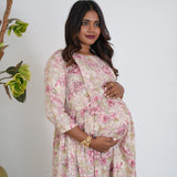 Pink roses maternity nursing wear