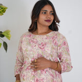 Pink roses maternity nursing wear