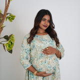 Blue roses maternity nursing wear