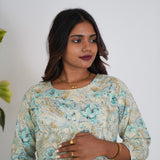 Blue roses maternity nursing wear