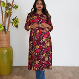 Violet floral maternity nursing wear