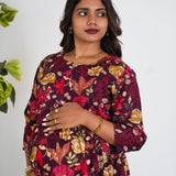 Violet floral maternity nursing wear