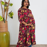Violet floral maternity nursing wear