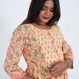 Mustard floral maternity nursing wear