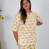 Yellow elephant cotton lounge-sleep wear