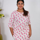 Pink giraffe cotton lounge-sleep wear