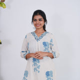 Blue roses cotton co-ords set