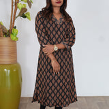 Black ajrakh cotton kurti