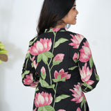 Black lillies angrakha cotton co-ords set