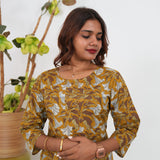 Canary floral cotton anarkali kurti