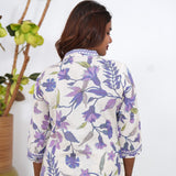 Lavender tulips V neck cotton co-ords set