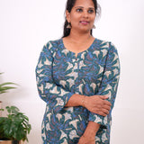 Beige tulips plus cotton kurti