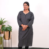 Navy blue plus cotton kurti