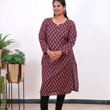 Maroon plus cotton kurti