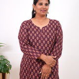 Maroon plus cotton kurti